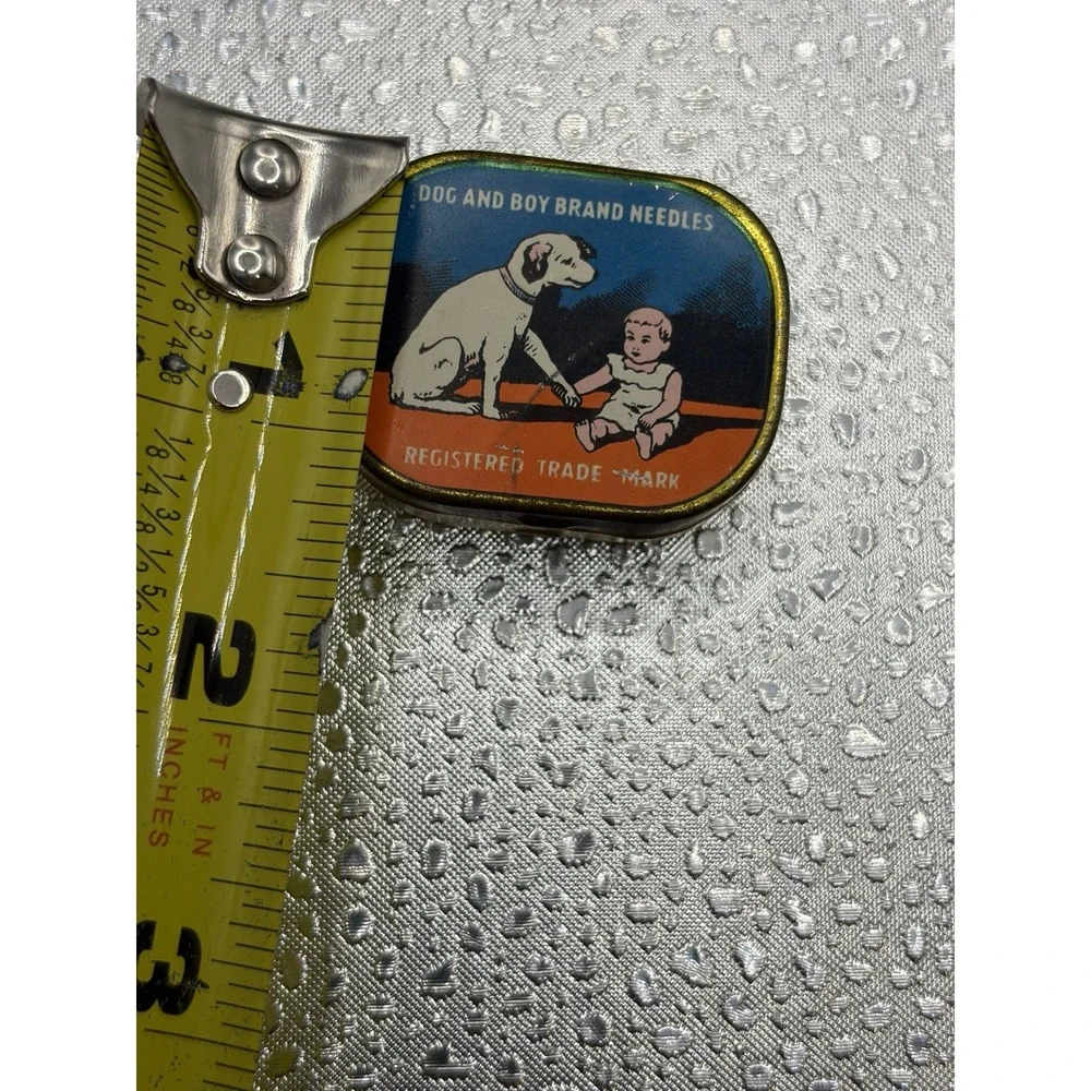 Rare Advertising Gramophone Needles Tin  1930 Dog & Baby Phono Nadeldose #7